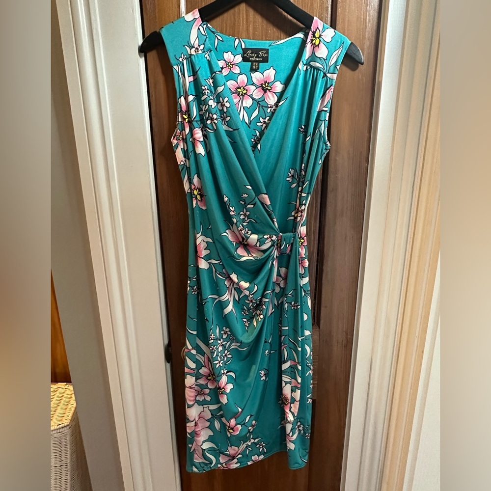 Lindy Bop Faux Wrap Turquoise Jade Dress